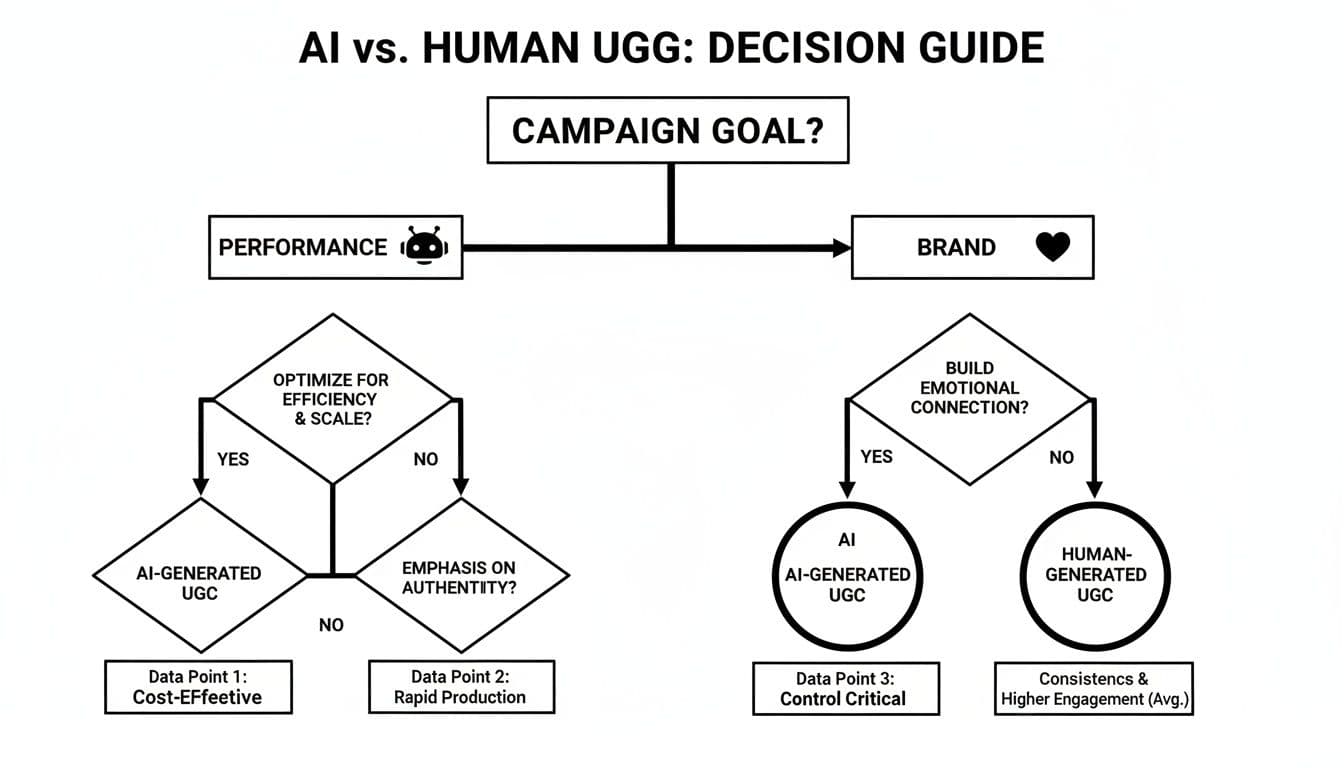 Infographic about ai actors vs human influencers for ugc ads