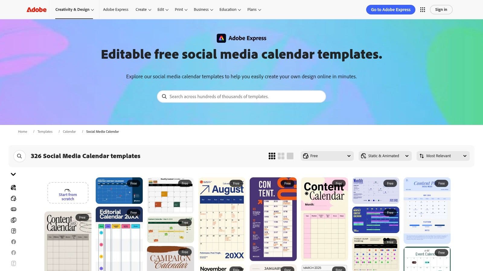 Canva — Social Media Calendar Templates (Design-first)