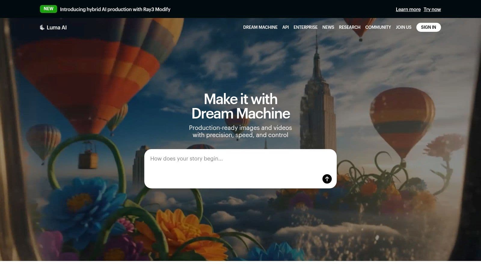 Luma AI (Dream Machine / Ray series)