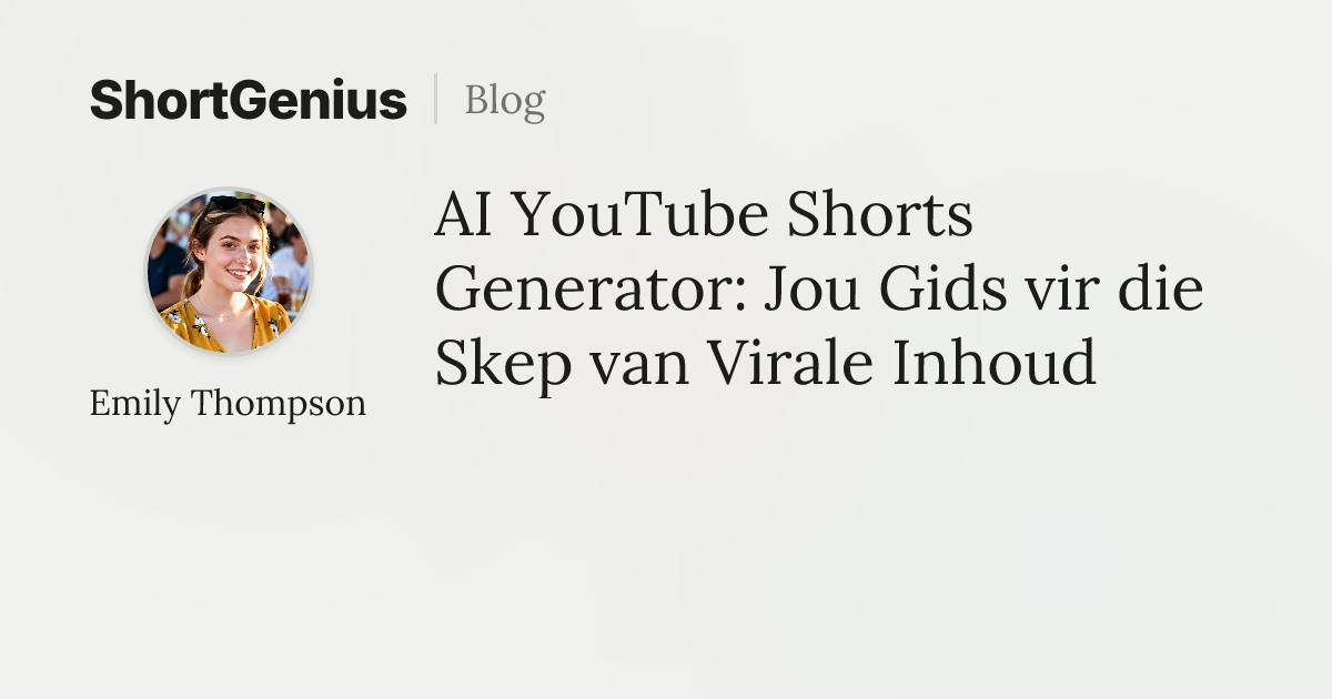 AI YouTube Shorts Generator: Jou Gids vir die Skep van Virale Inhoud
