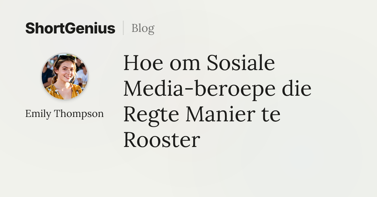 Hoe om Sosiale Media-beroepe die Regte Manier te Rooster
