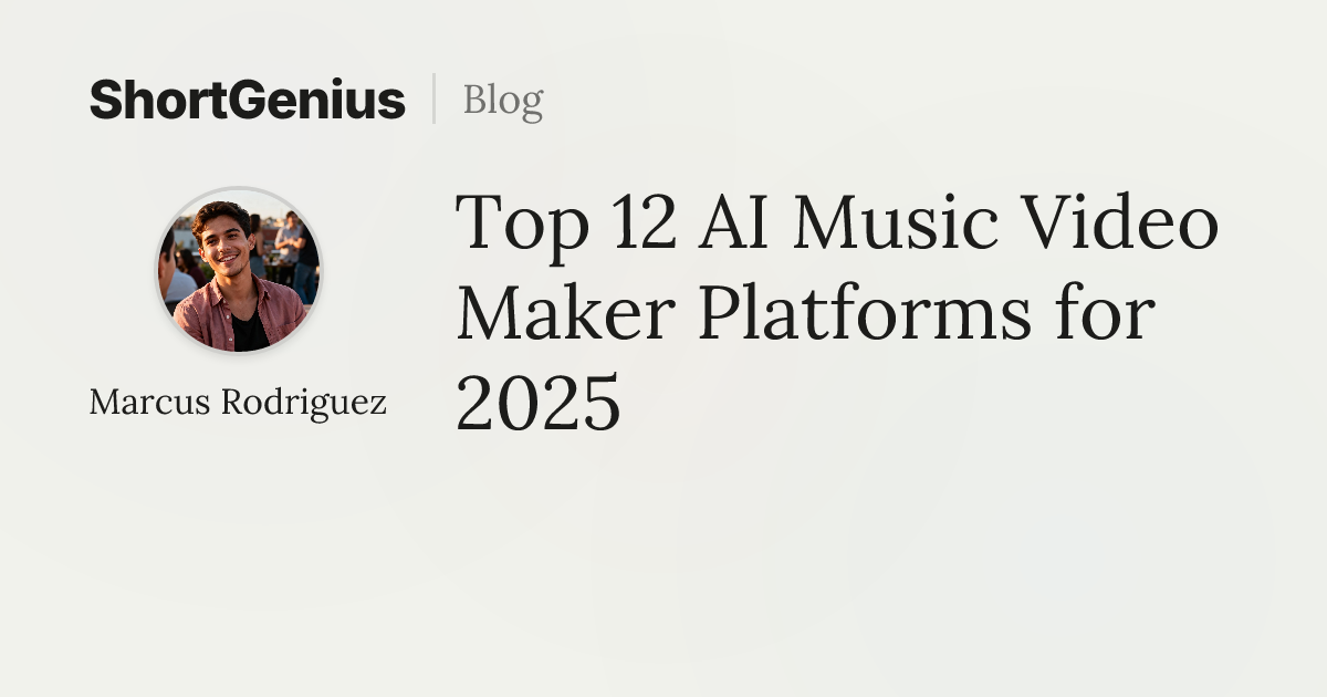Top 12 AI Music Video Maker Platforms for 2025 | ShortGenius Blog
