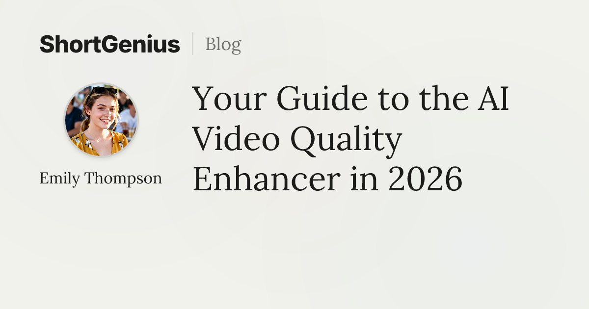 Your Guide to the AI Video Quality Enhancer in 2026