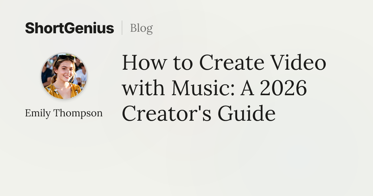 How to Create Video with Music: A 2026 Creator's Guide