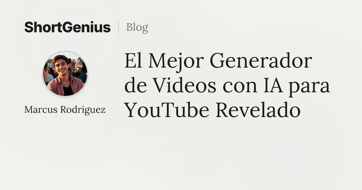 El Mejor Generador de Videos con IA para YouTube Revelado