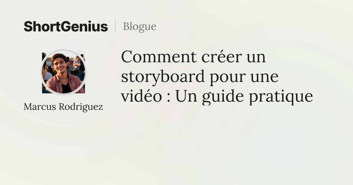 Comment créer un storyboard pour une vidéo Un guide pratique — free download