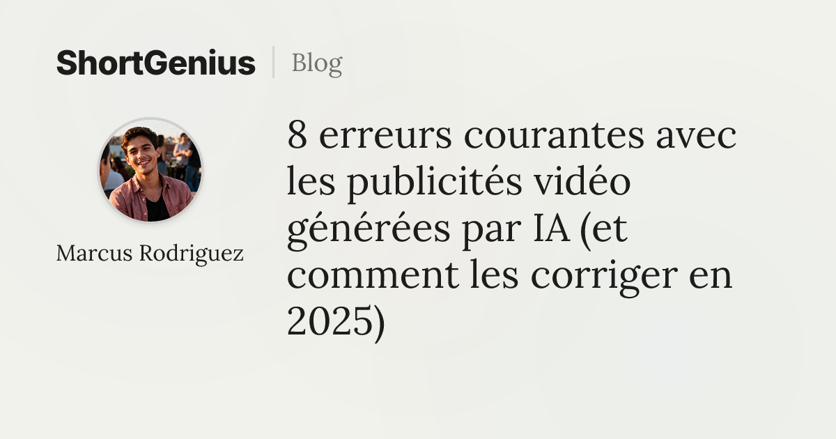8 erreurs courantes avec les publicités vidéo générées par IA (et ...