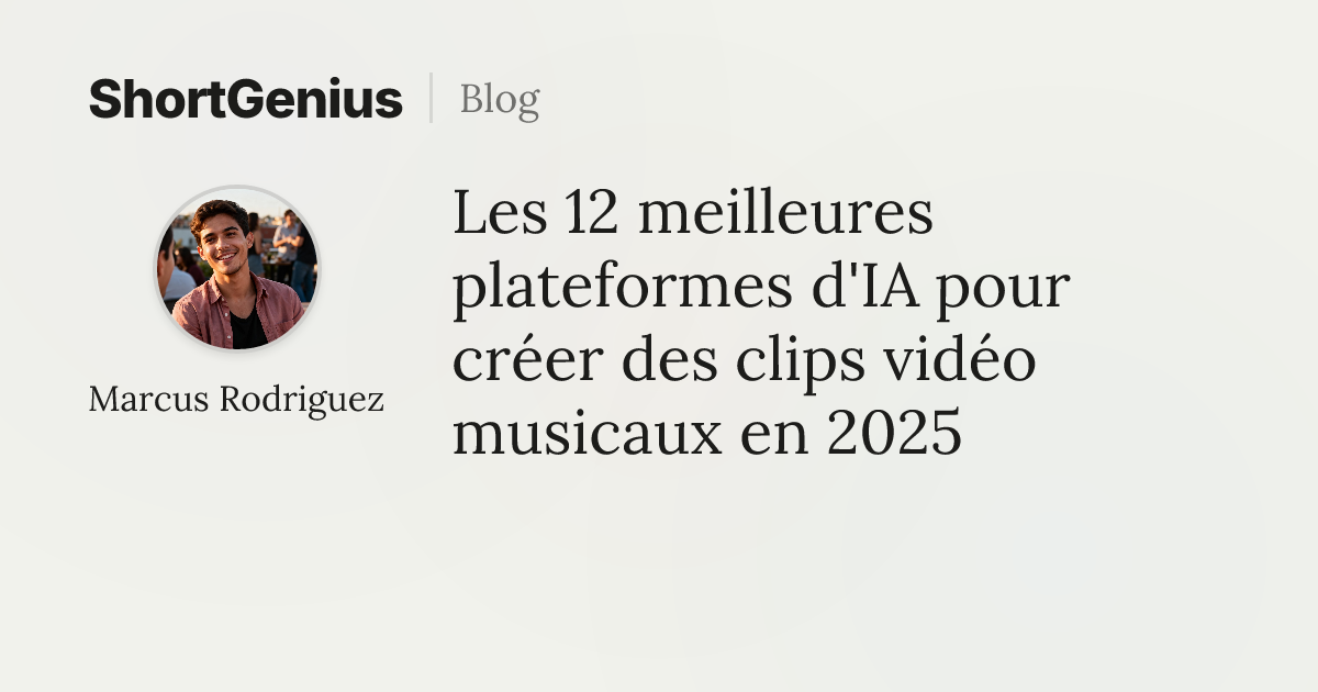 Les 12 meilleures plateformes d'IA pour créer des clips vidéo musicaux ...