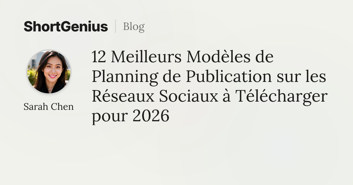 12 Meilleurs Modèles de Planning de Publication sur les Réseaux Sociaux ...