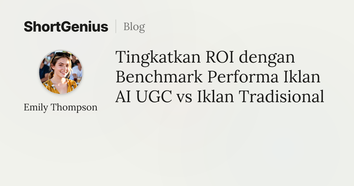 Tingkatkan ROI dengan Benchmark Performa Iklan AI UGC vs Iklan Tradisional