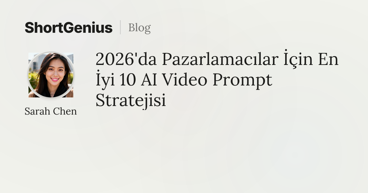 2026'da Pazarlamacılar İçin En İyi 10 AI Video Prompt Stratejisi ...