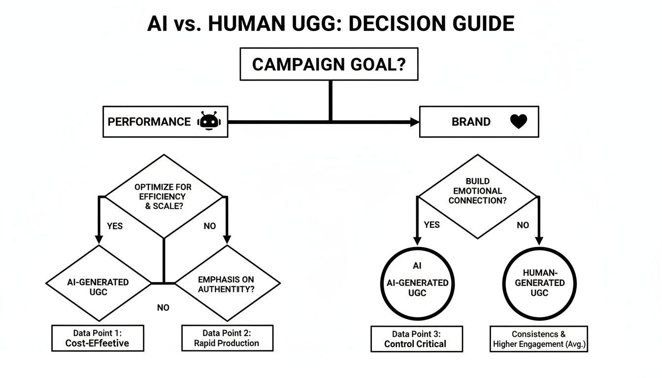 Infographic about ai actors vs human influencers for ugc ads