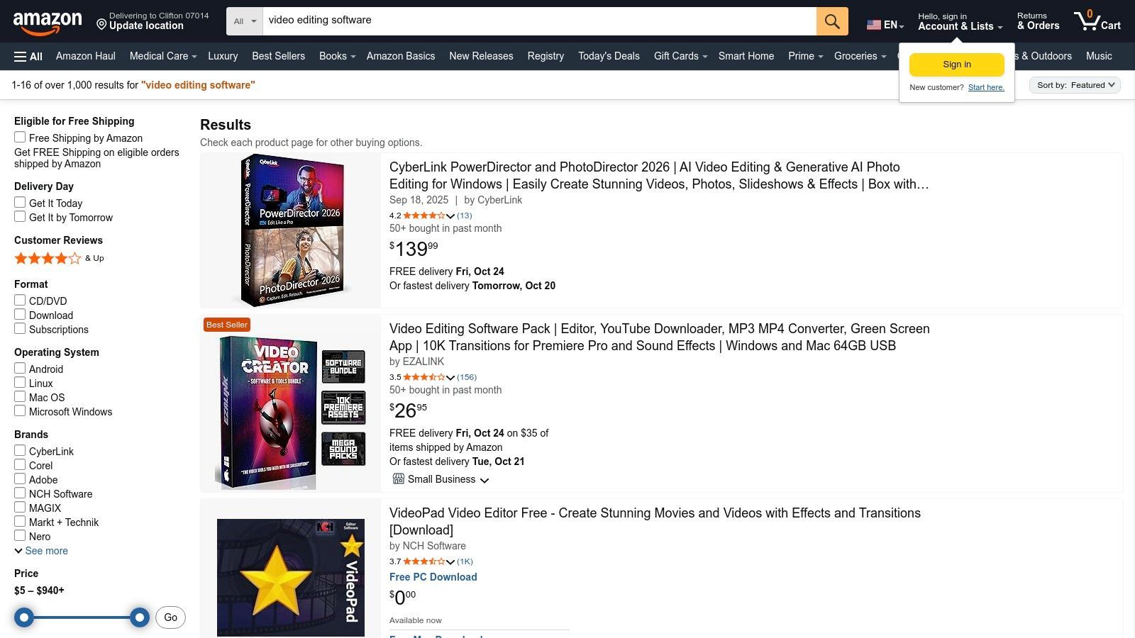 Amazon (Video Editing Software category)