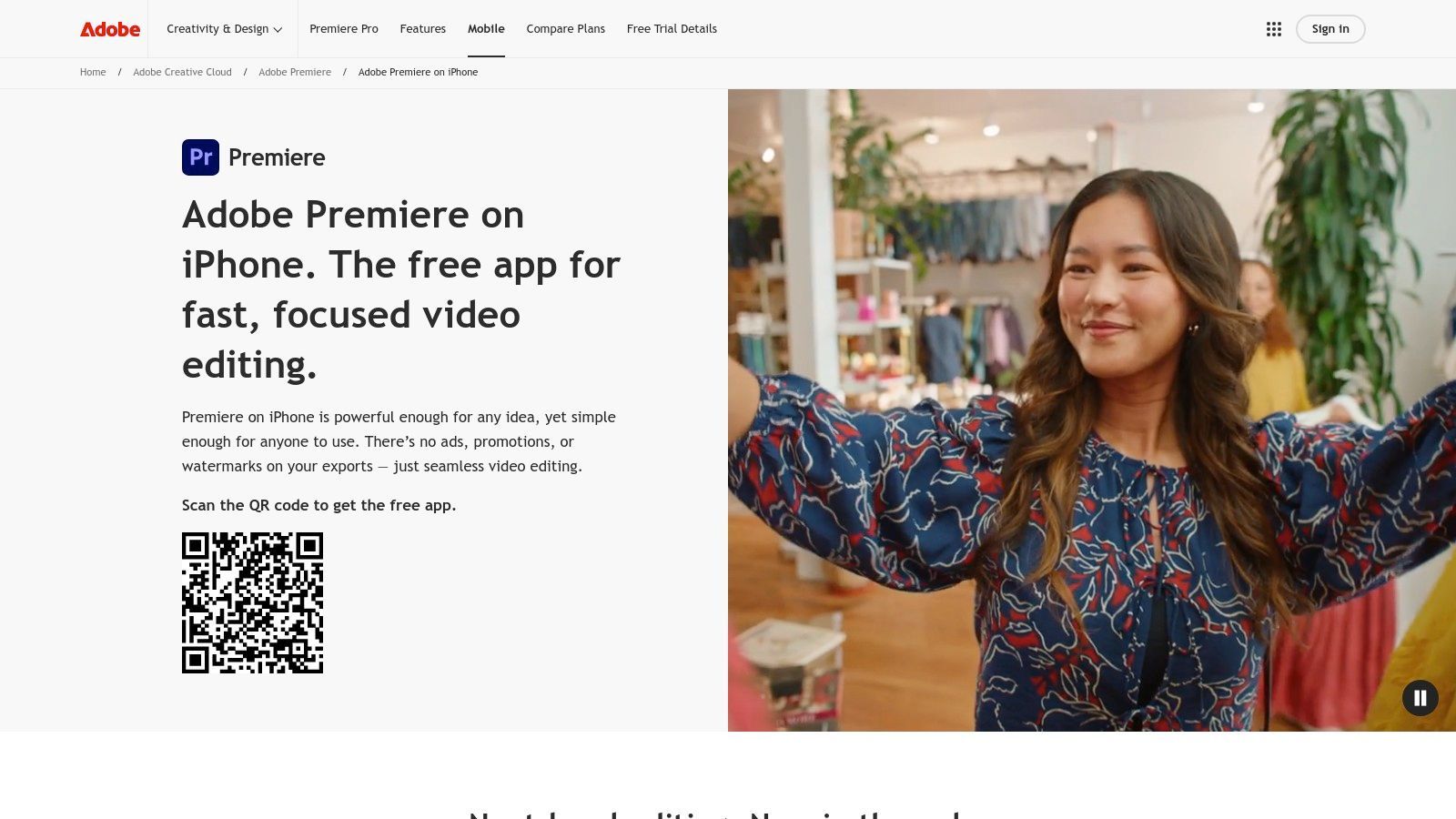 Adobe Premiere on iPhone