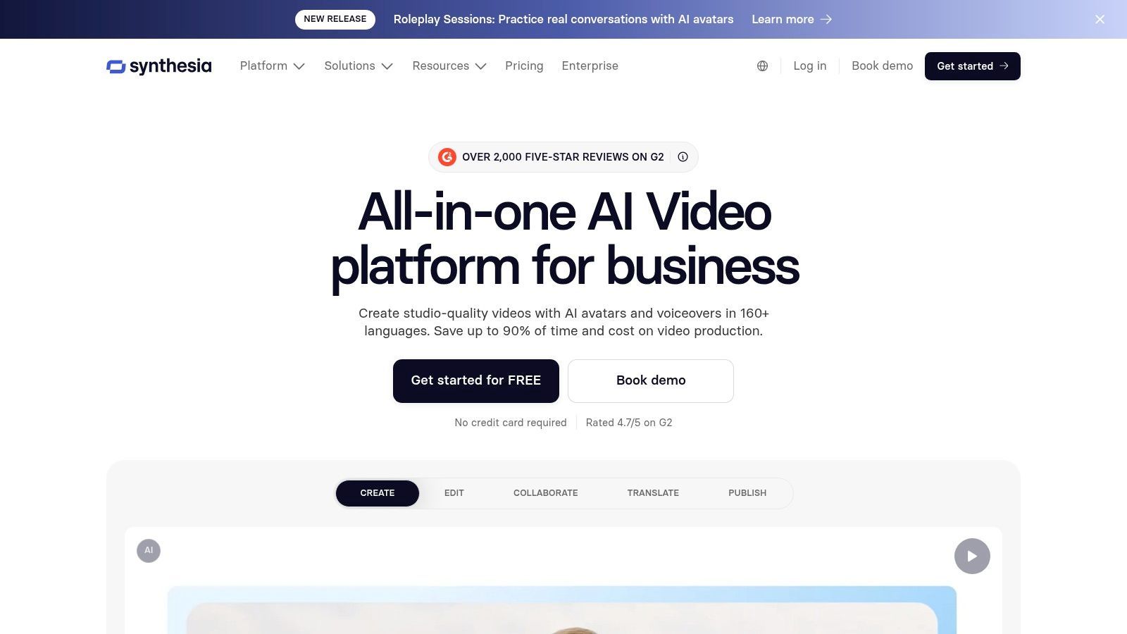 Synthesia AI avatar video platform