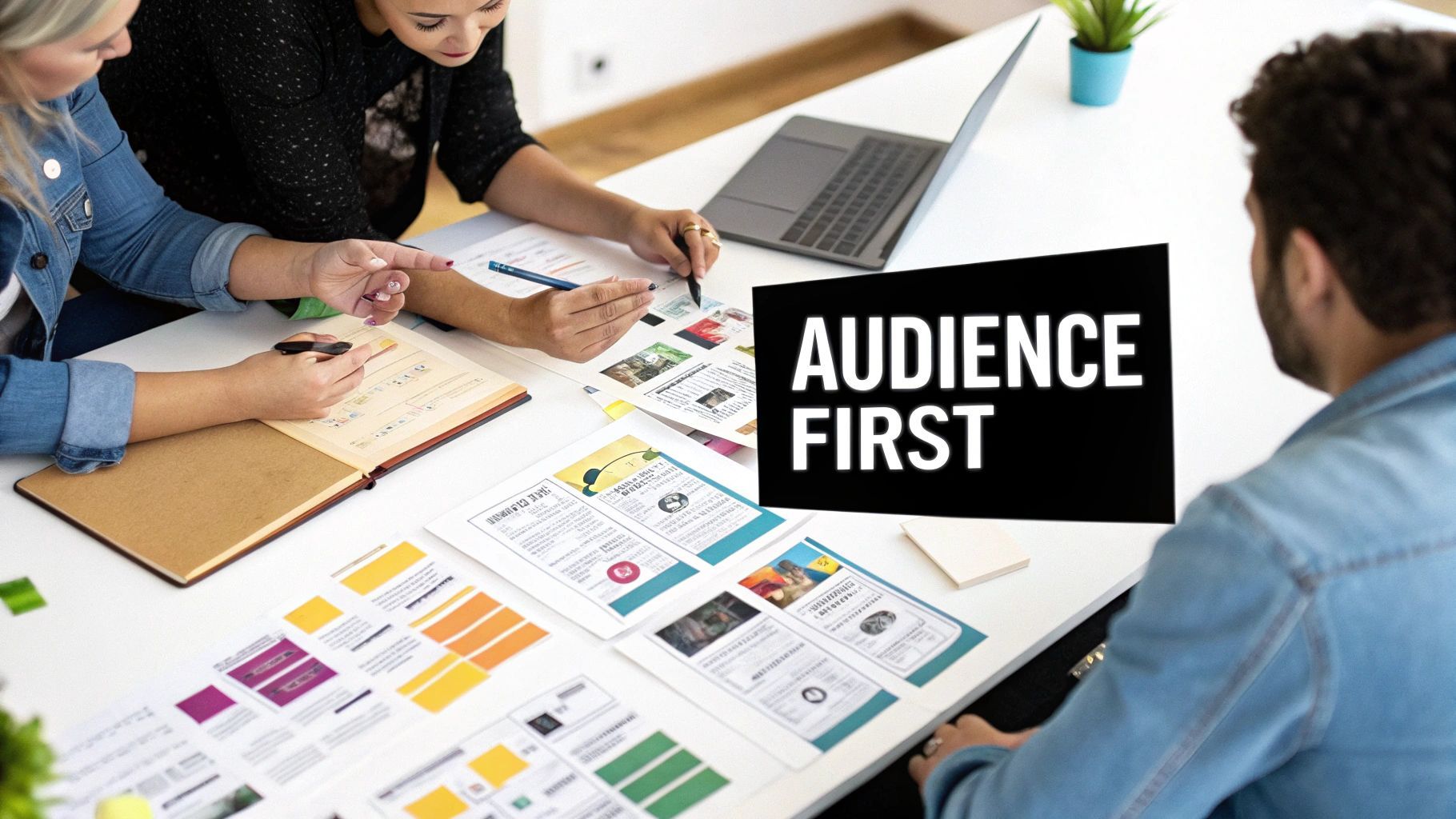 A person's hands holding a smartphone with social media icons floating around it, representing engagement.