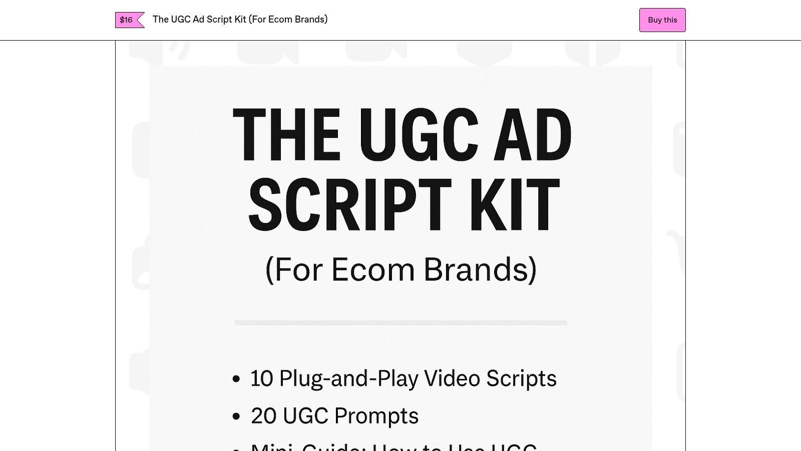 Gumroad (The UGC Ad Script Kit)