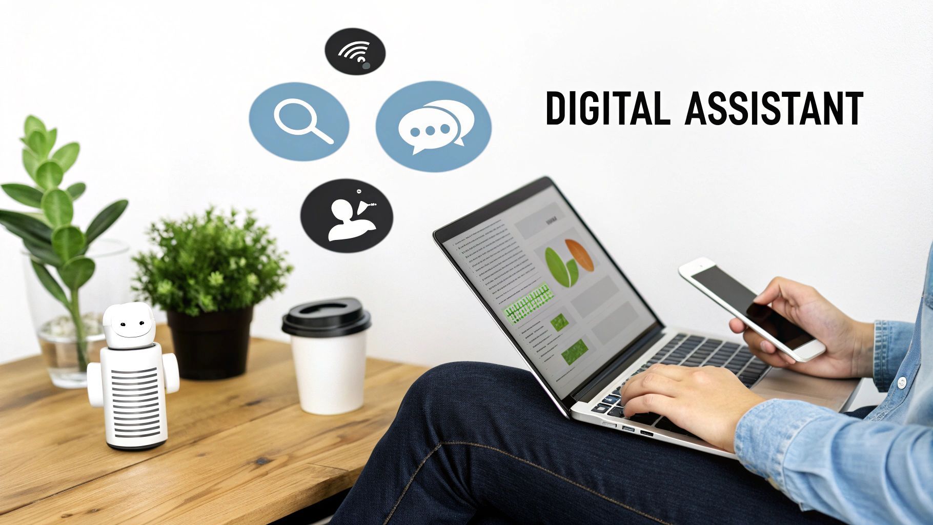 一位社交媒体经理在使用笔记本电脑上的自动化工具来跨不同平台调度帖子。