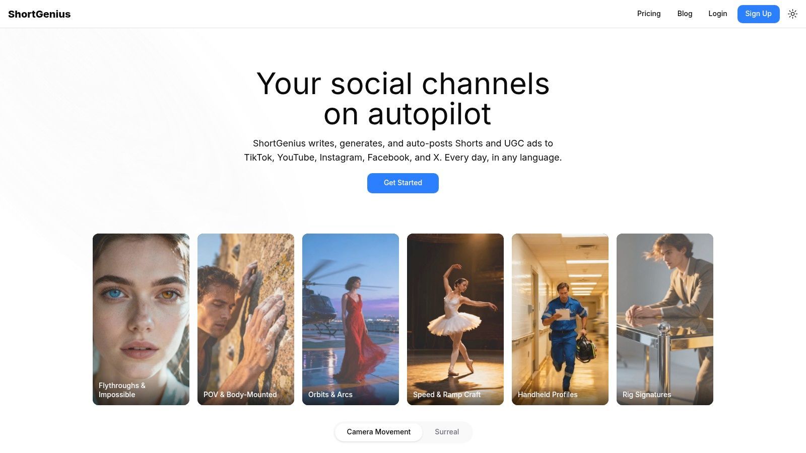 Skermopname van https://shortgenius.com