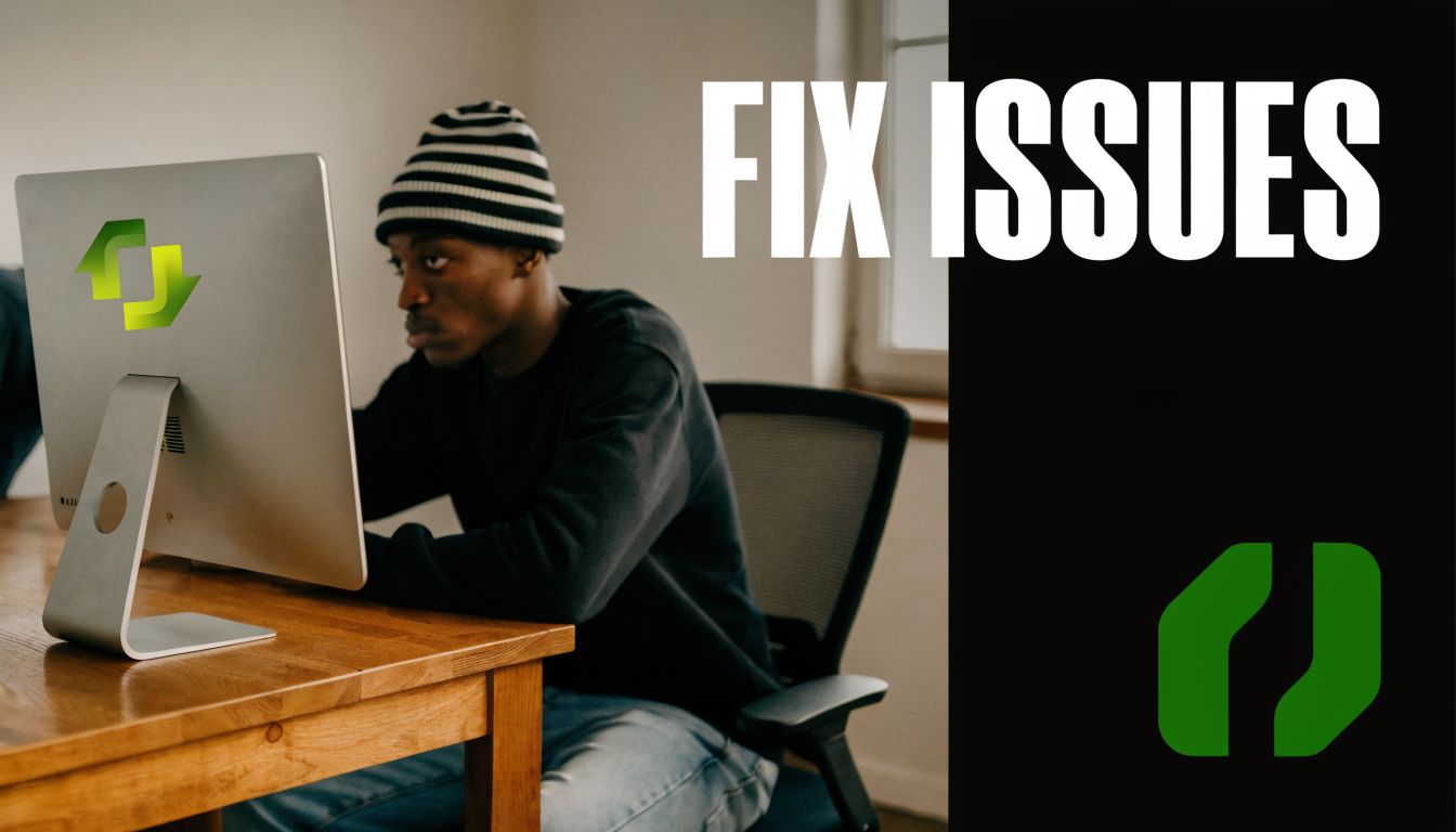 A young man sitting at a desk and focusing on his computer screen while working on tasks.