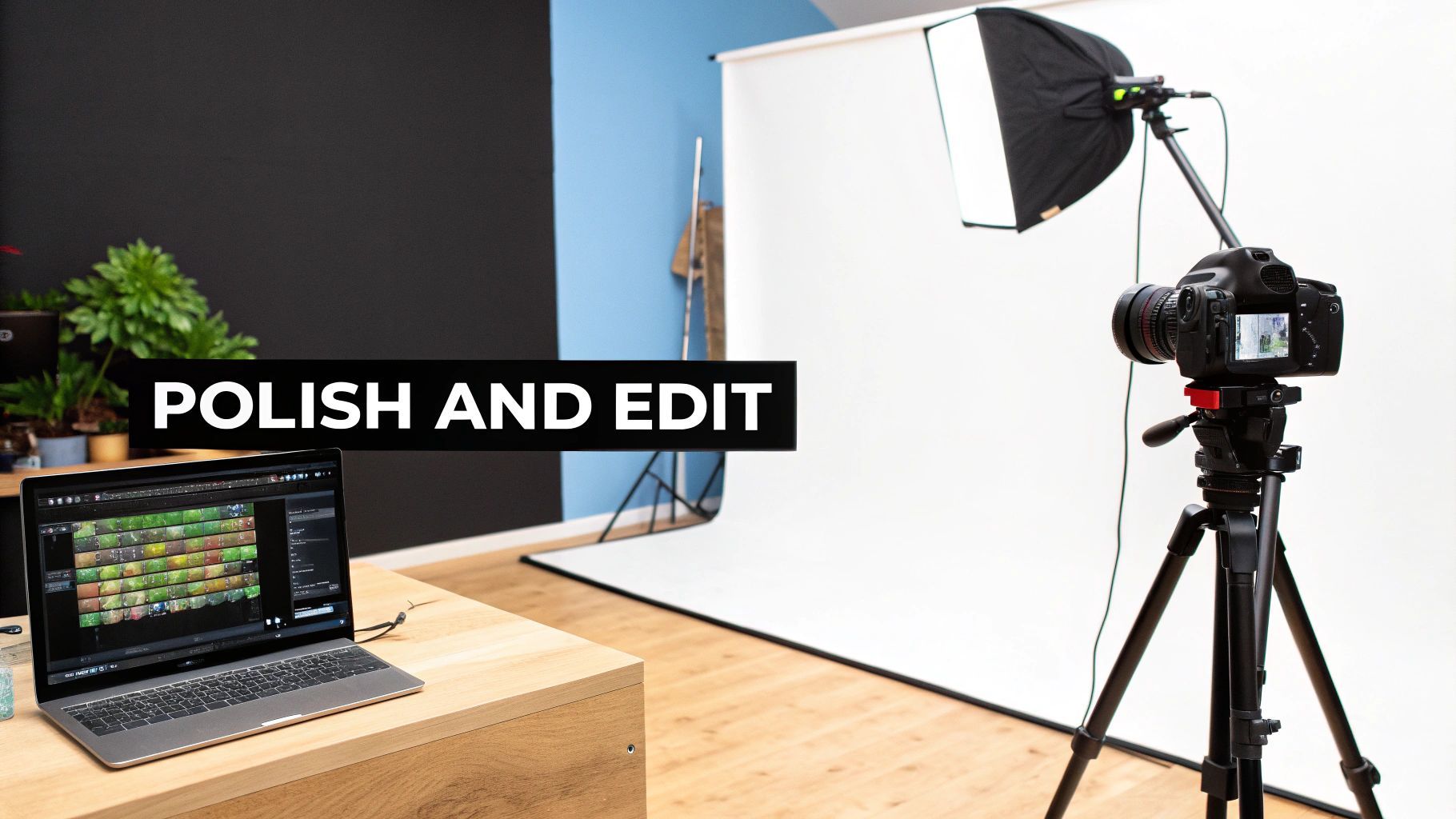 حاسوب محمول يظهر تحليلات الفيديو مع رسوم بيانية ومخططات تشير إلى احتفاظ الجمهور ومعدلات التشغيل.