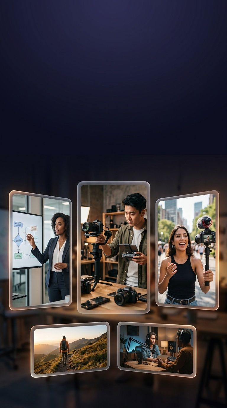 Generador de vídeo amb IA de ShortGenius mostrant una previsualització de prompt a vídeo amb un actor d'IA i subtítols incorporats